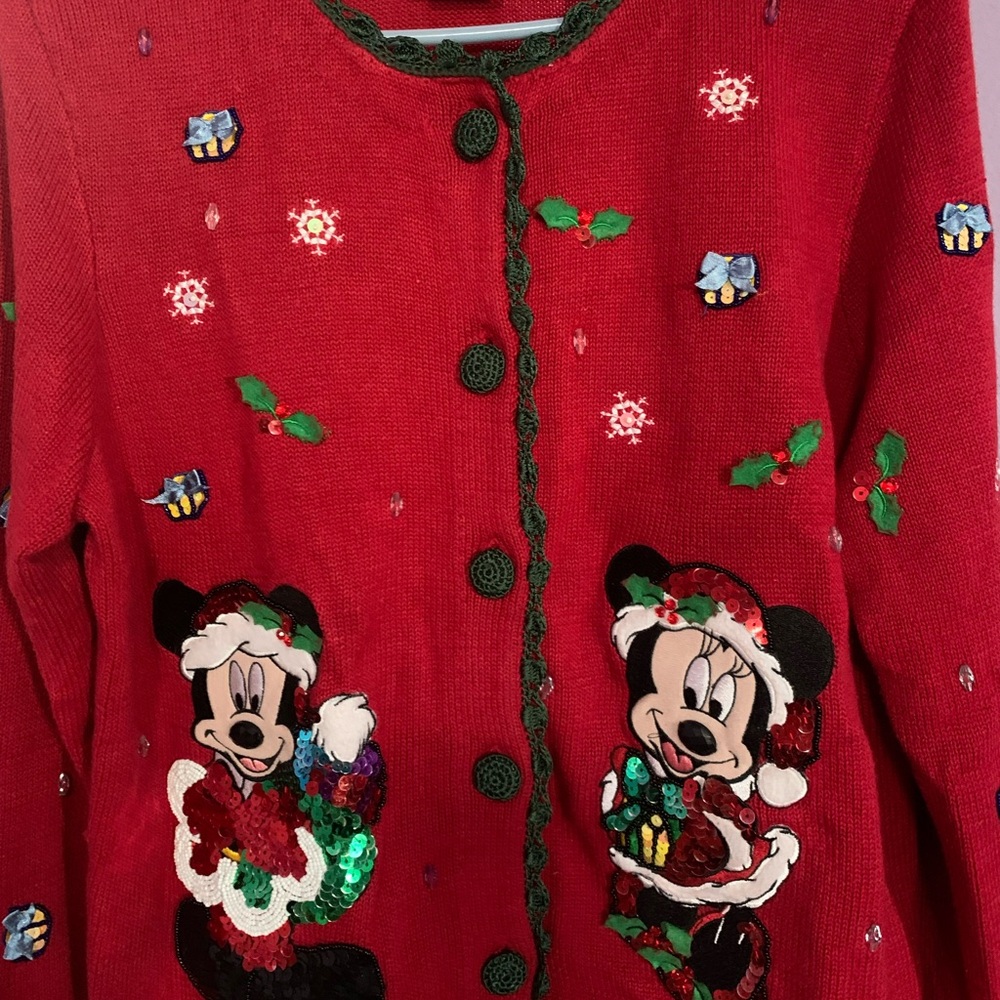 Red Mickey and Minnie Christmas Sweater